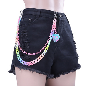 โซ่คาดเอวอะคริลิคสองชั้นแบบหัวใจสำหรับผู้หญิง เครื่องประดับแฟชั่น - Product Image 3