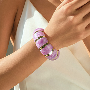 Joyería de Moda para Damas, Productos del Mercado de Yiwu, Juego de Brazaletes de Cuentas Elásticas con Nudos, Estilo Cachemir, Accesorios Brasileños Redondos MSSZ037 - Product Image 3