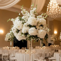 Arrangement floral de roses de 50 cm, 60 cm, 70 cm, 80 cm, centre de table de mariage, boule de fleurs blanches d'hortensia et de roses
