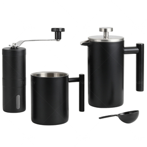 Tenrey Molinillo de Café Manual de 4 piezas Juego de regalo de café de acero inoxidable <span class=keywords><strong>Cafetera</strong></span> para viajes Camping - Product Image 4