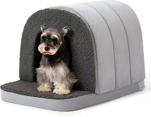 Lit pour chien personnalisé et durable, type maison, pour intérieur, en coton PP alvéolé et mousse à mémoire de forme, chaud pour l'hiver, avec housse amovible, de haute qualité, pour un sommeil apaisant des animaux de compagnie - Product Image 1