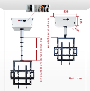 Soporte de Techo de un Solo Poste para Proyector con Control Remoto, Elevador de Proyector de Aleación de Aluminio con Cable Oculto Personalizado, Pantalla de 50 Pulgadas, Recorrido de 1-8m - Product Image 5