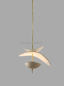 Lustre suspendu moderne de style mid-century, minimaliste et sculptural, luminaire de plafond contemporain pour salle à manger - Product Image 2