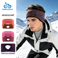 Bandeau de protection frontale en polaire brodé personnalisé de haute qualité pour le cyclisme, le ski et la course à pied, avec protection des oreilles et des tresses