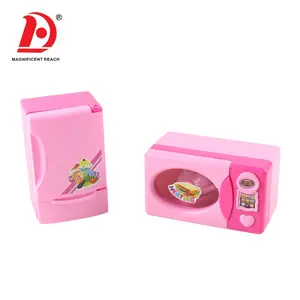 Groothandel tiny speelgoed voor meisjes-Plastic Tiny Koelkast Roze Mini Bakkerij Oven Grote Meisje Huishouden Keuken Pretend Play Set Electrodomesticos Kok Speelgoed In Verkoop
