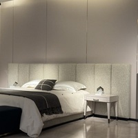 Lit double de luxe italien BEAUSIMPE, extensible, avec revêtement en tissu, cadre en bois massif, design moderne et grand écran
