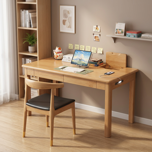 Wood <b>Study</b> <b>Desk</b> with Bookshelf Storage for Kids Bedroom Home Office Furniture Set - Product Image 3