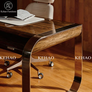 Set Scrivania Direzionale Moderna di Lusso per Ufficio, Scrivania per Manager, CEO, Capo con Sedia, in Acciaio Inossidabile, con Funzione Estensibile - Product Image 3