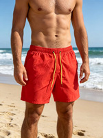 Pantalones Cortos Casuales de Verano 2026 para Hombre, Color Caramelo, Largo Medio |   Pantalones de Playa Ligeros de Secado Rápido y Corte Holgado para Deportes y Actividades al Aire Libre