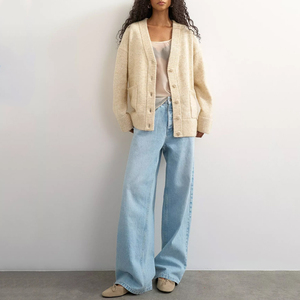<b>Women</b> Button Front Cardigan Sweater Comfortable Knitted Fabric Simple Design for Daily Wear Seasonal <b>Clothing</b> <b>Women</b> Cardigan - Product Image 4