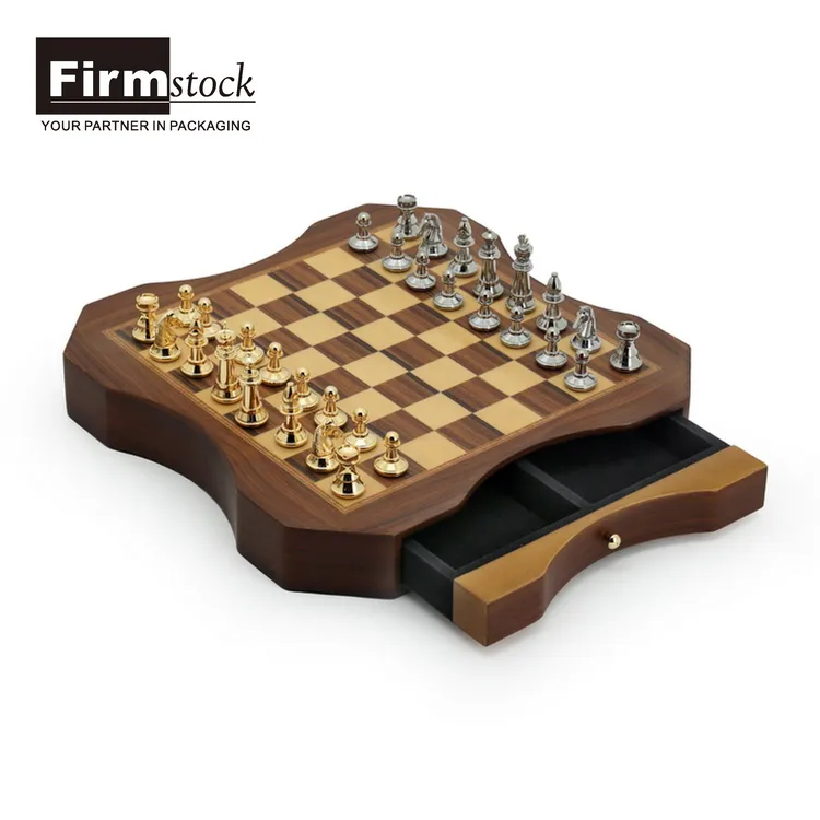 Juego de mesa de madera y cartas de Metal, juego de ajedrez al aire libre