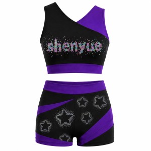 Practice Wear 2026 Custom Hotfix <strong>Sequin</strong> Cheerleader <strong>Bra</strong> and Shorts Cheer Dance Sparkle Like Rhinestone Hot Selling Girls - Product Image 3