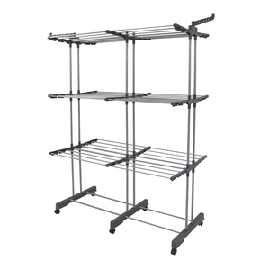 Séchoir à <span class=keywords><strong>linge</strong></span> pliable 4 niveaux sur roulettes, gain de place, pour intérieur et extérieur - Product Image 3