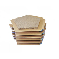 Maison pour chat en carton ondulé DIY pentagonale, pliable, détachable, rangement compact, lit pour chat, griffoir, jouet