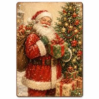 Plaque murale métallique vintage personnalisée pour les fêtes, en tôle, avec trous pré-percés, pour bar, pub, restaurant, Noël, vente en gros, ODM