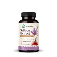 Capsules d'extrait de safran OEM |   Mélange personnalisé pour le soulagement du stress, capsules de safran et d'ashwagandha personnalisées, formule apaisante pour le bien-être