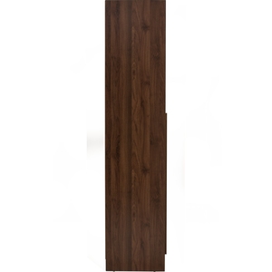 Modern Walnut Black MANDO 2 Door Wardrobe Slim Industrial Bedroom Closet for Compact Living and Apartment <b>Clothes</b> <b>Storage</b> - Product Image 4