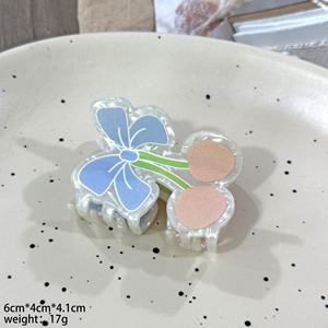 Nouvelle pince à cheveux requin légère en acrylique, motif fruits d'été frais, pour chignon arrière, accessoire de mariage - Product Image 4