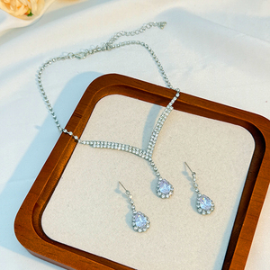 Juego de Joyería de Lujo con Diamantes de Imitación, Diseño Inspirado en Bodas, Collares de Lujo, Joyería Elegante para Damas - Product Image 2