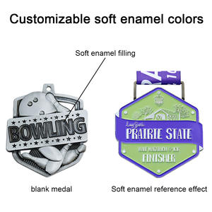 123 Почетная медаль, древний турнир по боулингу, металлическая медаль из цинкового сплава в наличии, медали и таблички - Product Image 4