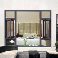 Ventanas y Puertas Abatibles de Diseño Moderno de Aleación de Aluminio, Insonorizadas, de Apertura Lateral Estrecha, con Puente Térmico Roto, para Villas, Balcones, Baños y Dormitorios