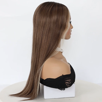 Perruque Lace Front Personnalisée de Haute Qualité, Belle, avec Cuticules Alignées, Mèches Blondes Européennes, Lisse, 100% Cheveux Vierges, pour Lace Blanchie