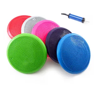 Fitness Yoga Exercise PVC Wobble Cushion Balance Disc Wiggle Seat Stability Trainer with Pump
