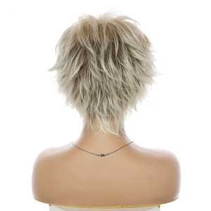 Parrucca Corta Naturale Soffice Bionda Chiara Opaca Resistente al Calore Stile Europeo-Americano per Uso Quotidiano Femminile - Product Image 4