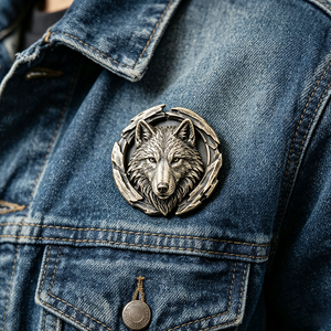 Badges métalliques 3D personnalisés en relief animalier, épingles de revers moulées sous pression, motifs loup, cerf, aigle, cheval, style antique - Product Image 3