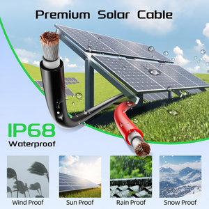 Cable de Extensión para Panel Solar Maxsolar, 50/100M, Negro/Rojo, 4mm (12AWG), Cables Eléctricos de Cobre Estañado PV, IP68, para Exteriores y Hogar - Product Image 5