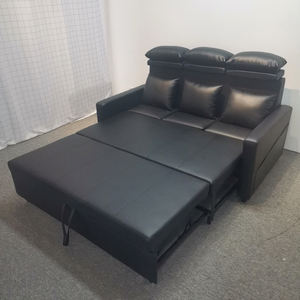 المنزل المعاصر شقة تشيس صالة انخفاض سعر المبيعات الساخنة اثنين من مقعد أسود جلد سرير أريكة قابلة للطي - Product Image 4