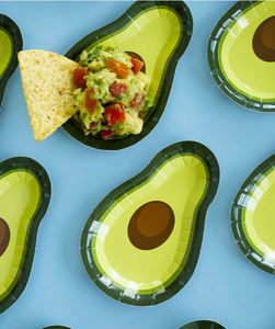 Modern Avocado Design Hot Selling 7 X 10 Inch Paper <b>Plates</b> for Birthday Parties and Fiester Decorations - Product Image 2