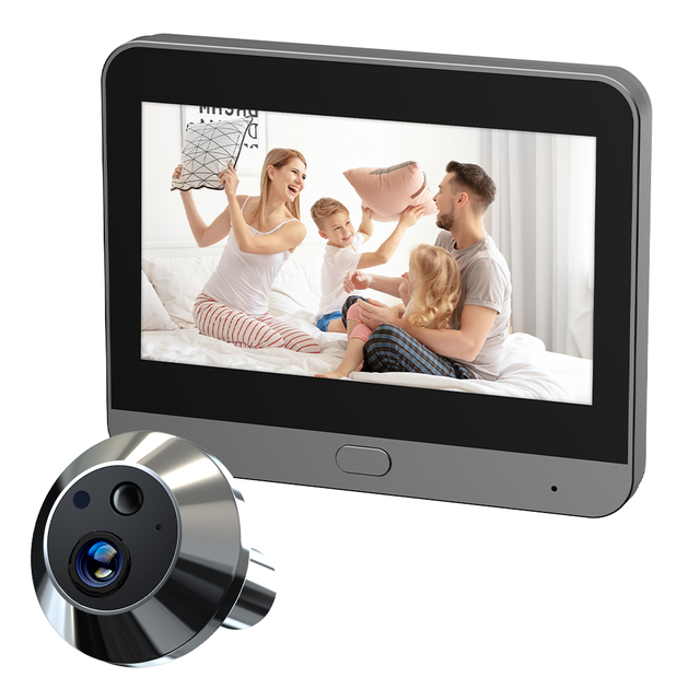 Tuya Smart Doorbell Peephole Camera 3MP 4.3'' Display IR Night Vision 140 Degree View Alexa Google Peephole Viewer Doorbell
