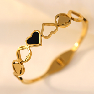 Kadınlar İçin Toptan Satış Kaliteli Solmayan Takı Kadınlar İçin Altın Kalp Paslanmaz Çelik Bileklik - Product Image 6
