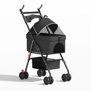 Carrito Plegable Ligero 3 en 1 para Mascotas, 4 Ruedas, Porta Mascotas Desmontable con Portavasos para Perros Pequeños y Medianos - Product Image 6