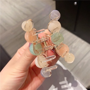 Vente en gros bon marché Accessoires de cheveux en plastique transparent couleur gelée 7 cm Pinces à cheveux pour filles - Product Image 4