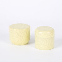 Pot en plastique biodégradable en paille de blé, couleur personnalisée, vide, rond, avec couvercle à vis, pour emballage de crème cosmétique
