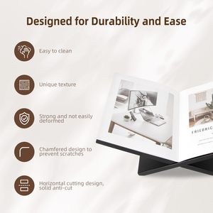 Support d'affichage ouvert, grand porte-livres en bois, support <span class=keywords><strong>de</strong></span> table basse, chevalet en bois pour magazines, œuvres d'art, livres <span class=keywords><strong>de</strong></span> cuisine, Bible, Coran - Noir - Product Image 3