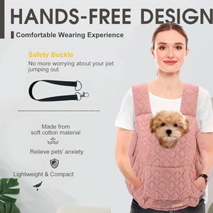 Sac de poitrine portable pour animaux de compagnie pour chiens et chats, forme carrée réglable, tissu doux et respirant pour compagnon de <span class=keywords><strong>voyage</strong></span> Bichon Frisé - Product Image 3