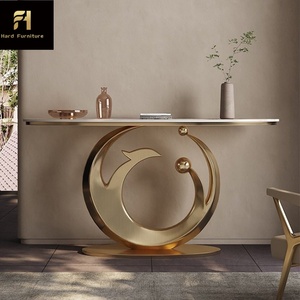 <span class=keywords><strong>Consolle</strong></span> Lunga in Pietra Sinterizzata di Lusso Italiana, Tavolo da Ingresso Retrò Francese per Corridoio - Product Image 3