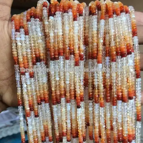 MEXICAN FIREOPAL 2mm High Grade Faceted Gemstone Beads Strand