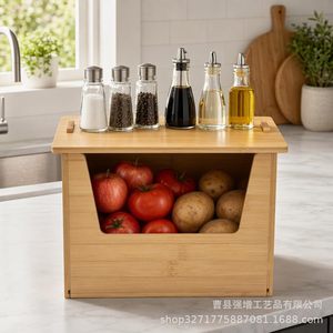 Wooden Vegetable Fruit Storage <b>Basket</b> With Cutting Board Kitchen Storage Box For Fruits Vegetables <b>Bread</b> - Product Image 2