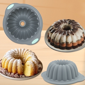 <span class=keywords><strong>Moule</strong></span> à gâteau en silicone bicolore épaissi avec anneau en acier, <span class=keywords><strong>moule</strong></span> à cheminée pour gâteau <span class=keywords><strong>Savarin</strong></span>, facile à démouler - Product Image 2
