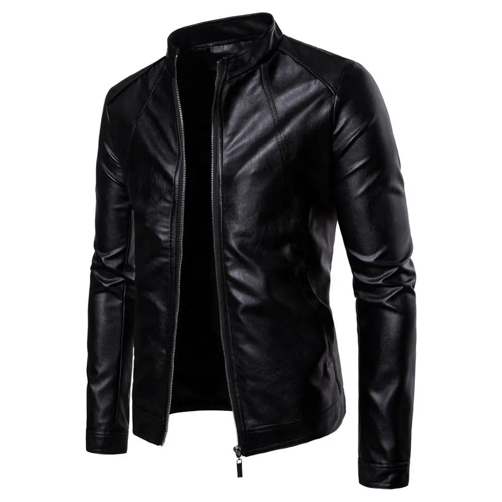 Men fashion cool classic riding motorcycle race pu leather jacket for motorcycles motorbike