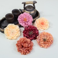 Tête de fleur de pivoine artificielle 12 cm, couleur caramel automnal, en soie, pour décoration de gâteaux, mariage, Saint-Valentin, lot en gros