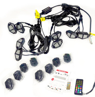 AUTODRAGONS Kit de 4, 6, 8 ou 12 pods de lumières sous caisse à large faisceau, 24 LED, effet de poursuite RGB pour SSV, VTT, UTV, RZR, Camion, Tout-terrain, Pick-up