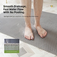 Tapis de sol antidérapant en PVC de couleur unie GHT 2026, nouveau style, absorbant, pour salle de bain, douche, idéal pour les seniors et les enfants, anti-chute, pour la maison