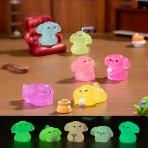 Popular Eco-Friendly Hand-painted Puppy Resin Crafts Animals Resin Ornament Glow in Dark Resin <b>Charms</b> for <b>Phone</b> Cases - Product Image 1