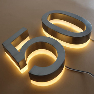 Piastra in acciaio inox per la costruzione Retroilluminazione lettere galleggianti indirizzo di casa n illuminato solare led numero di casa segno - Product Image 5