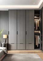 Armoire de chambre à coucher en bois massif durable et moderne de luxe, armoire à vêtements pour hôtel, villa, gain de place